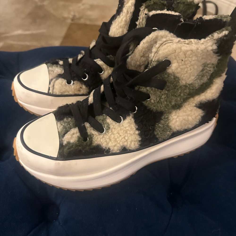 Camouflage High-Top Sneakers